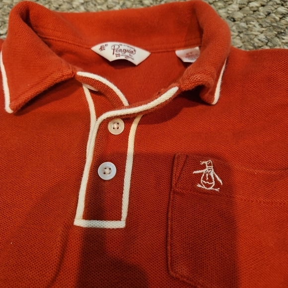 Penguin by Munsingwear Boys Polo Shirt Size 4t Collared Short Sleeve Rust Red - Picture 2 of 2
